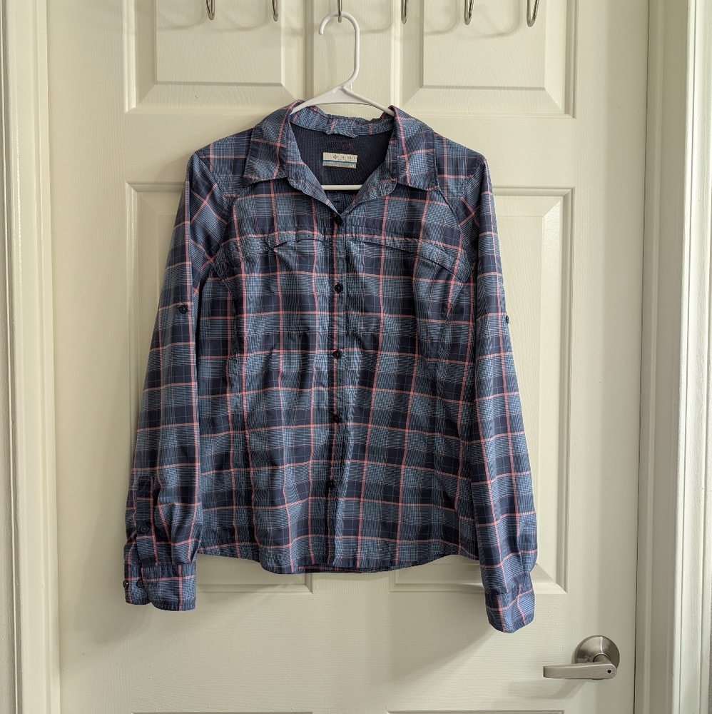 Columbia Omni Shade UV Protection Button Down Top Size L